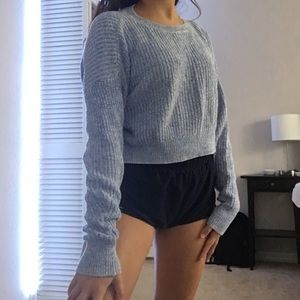 Cropped Blue Sweater.